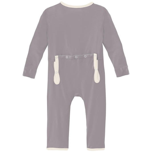 Coverall with 2 Way Zipper in Feather with Natural