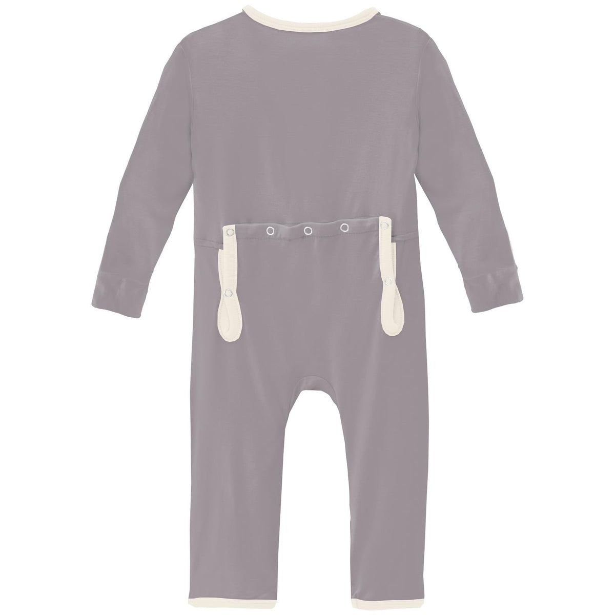 Coverall with 2 Way Zipper in Feather with Natural