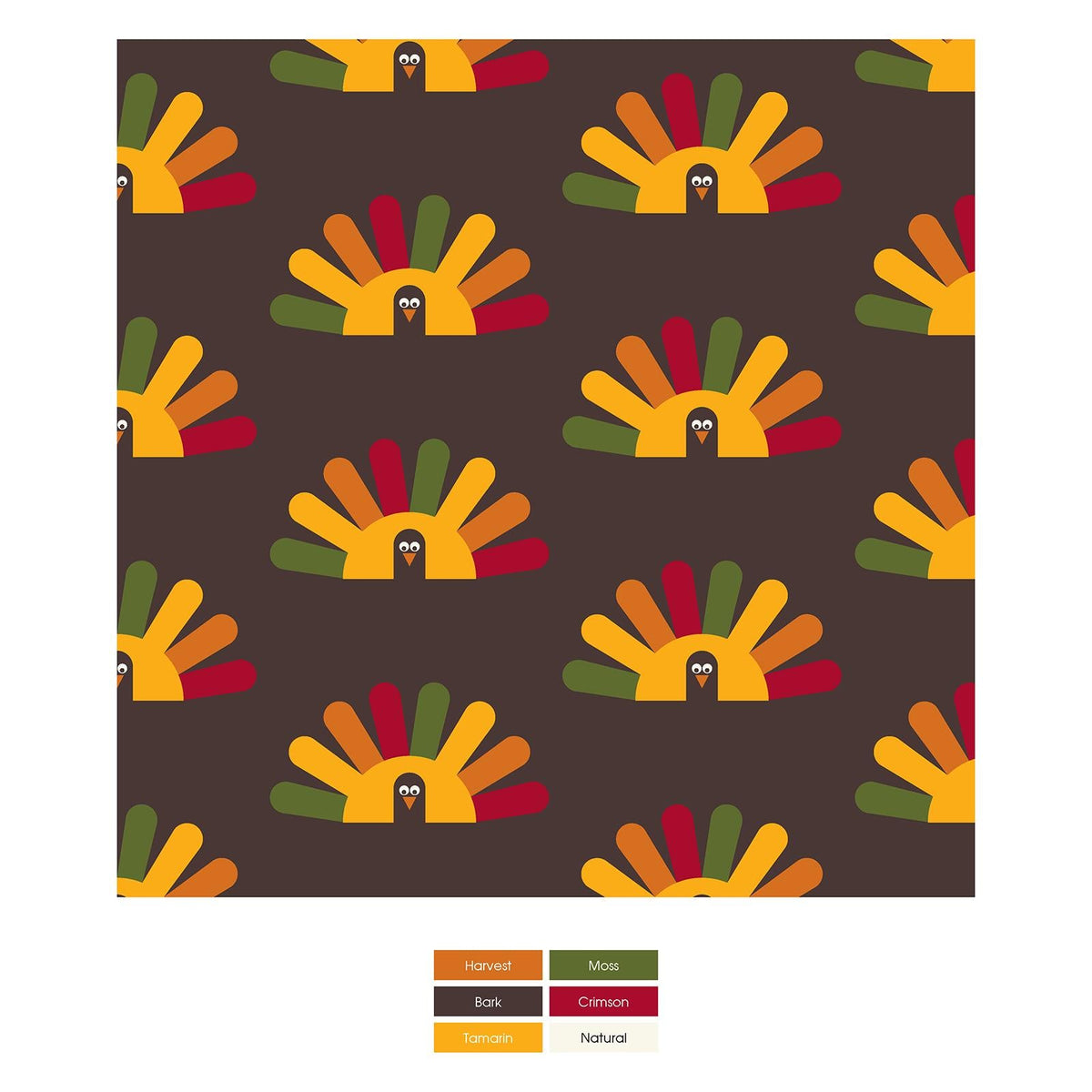 Print Long Sleeve Swing Dress in Bark Turkey