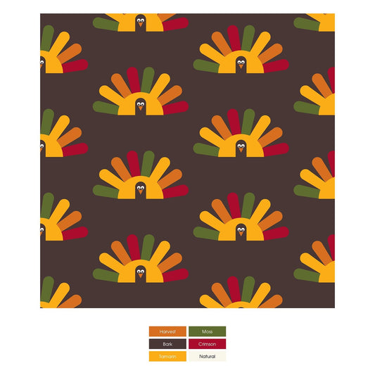 Print Long Sleeve Swing Dress in Bark Turkey