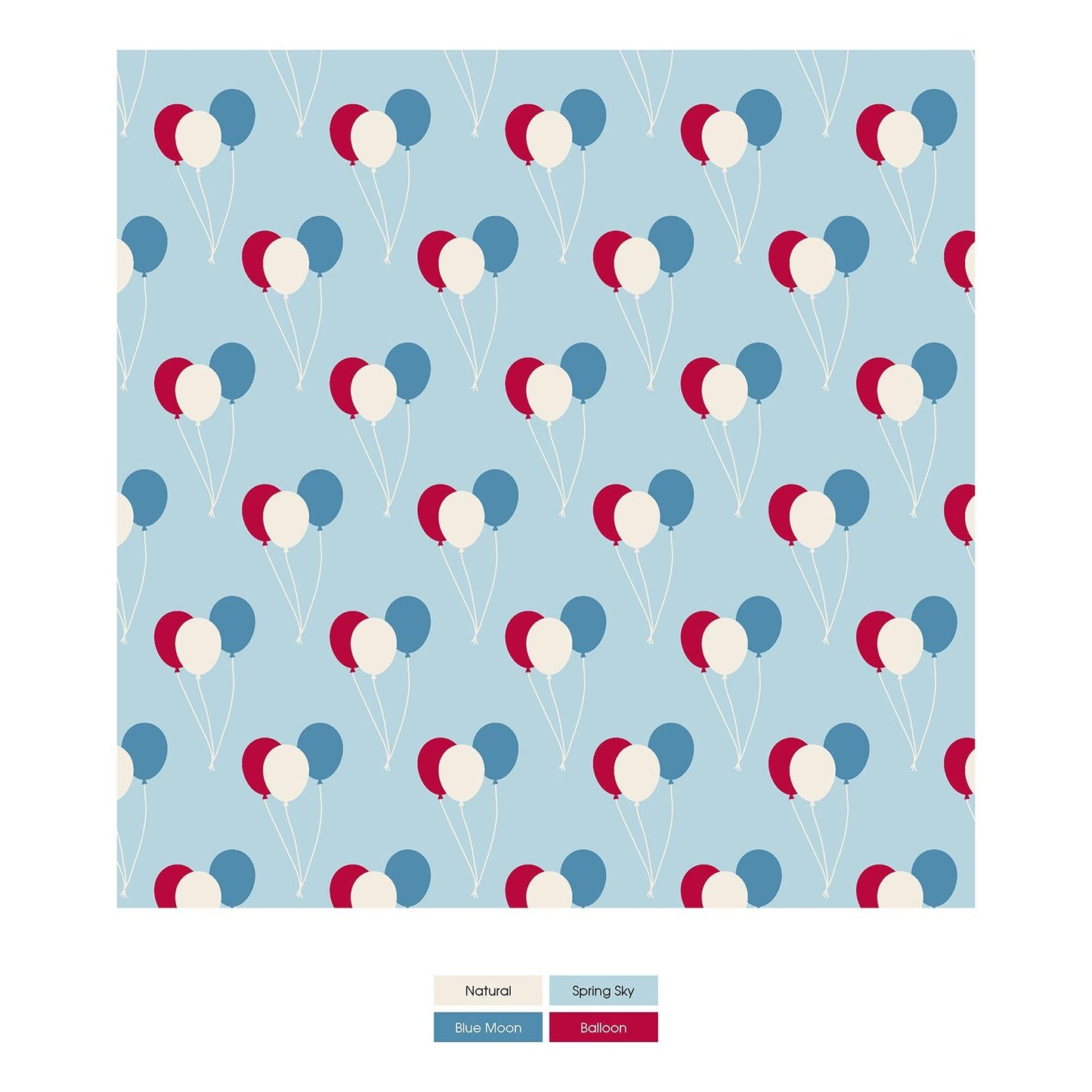 Print Short Sleeve Pajama Set in Spring Sky Birthday