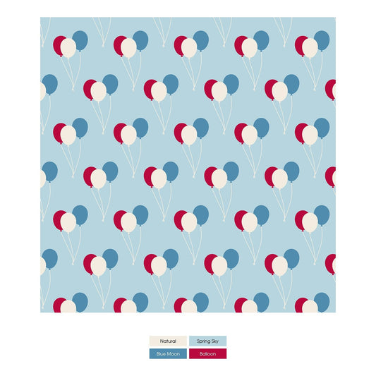 Print Short Sleeve Pajama Set in Spring Sky Birthday