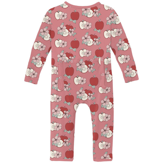 Print Coverall with 2 Way Zipper in Desert Rose Apple Picking