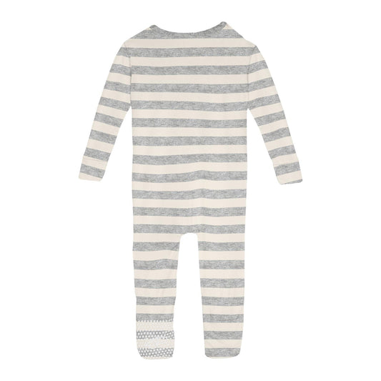 Print Convertible Sleeper with Zipper in Heathered Mist Sweet Stripe