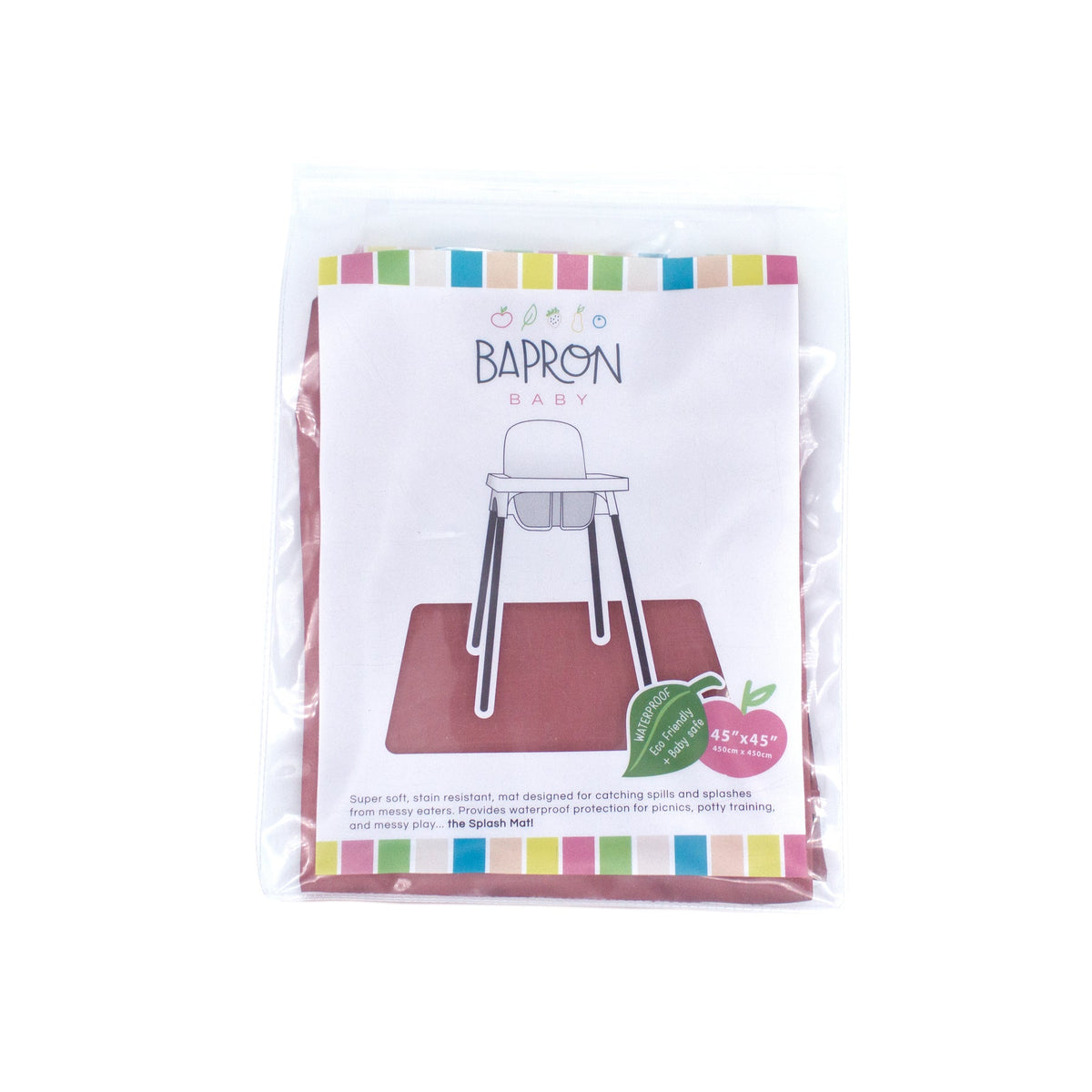 Solid Blush Minimalist Splash Mat - A Waterproof Catch-All for Highchair Spills and More!