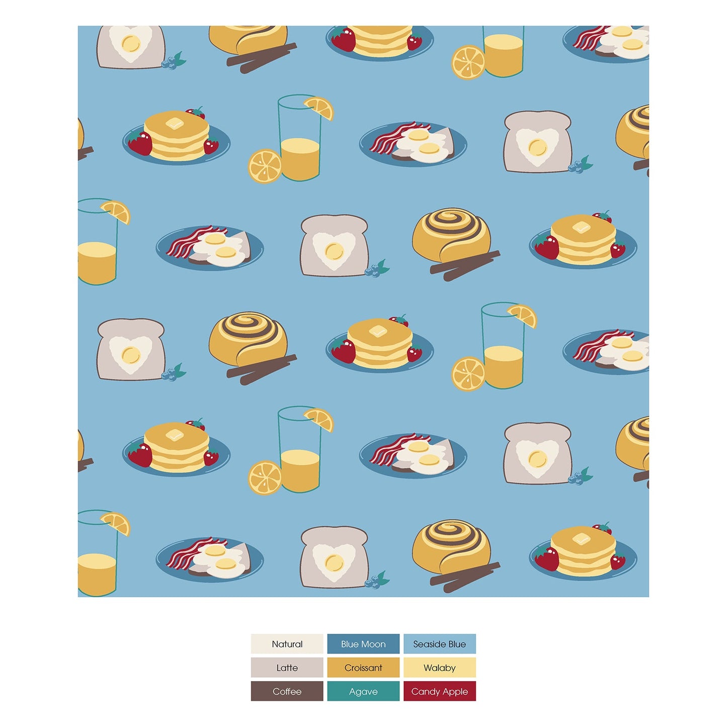 Print Convertible Sleeper with Zipper in Seaside Blue Breakfast in Bed