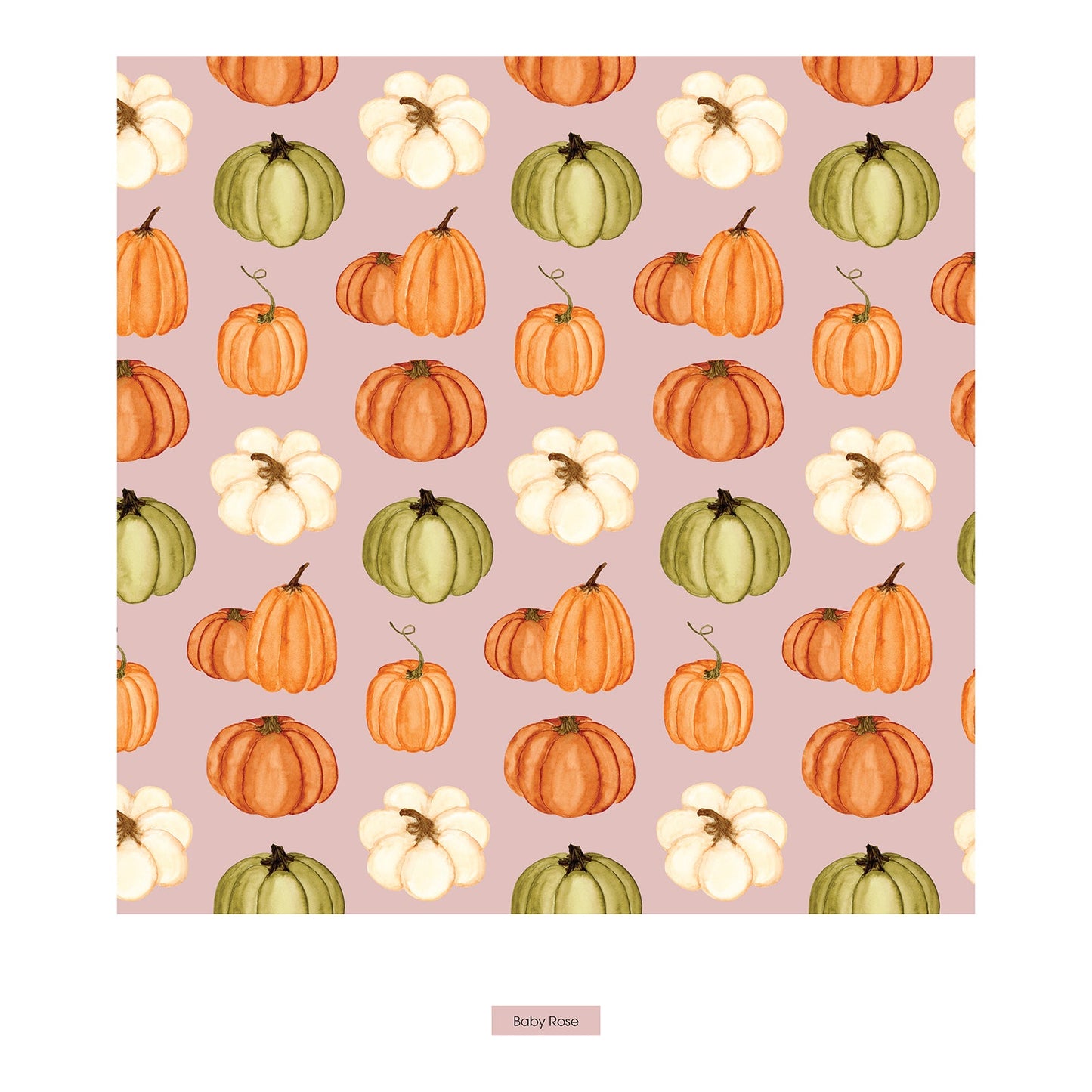 Print Coverall with 2 Way Zipper in Baby Rose Pumpkin Patch