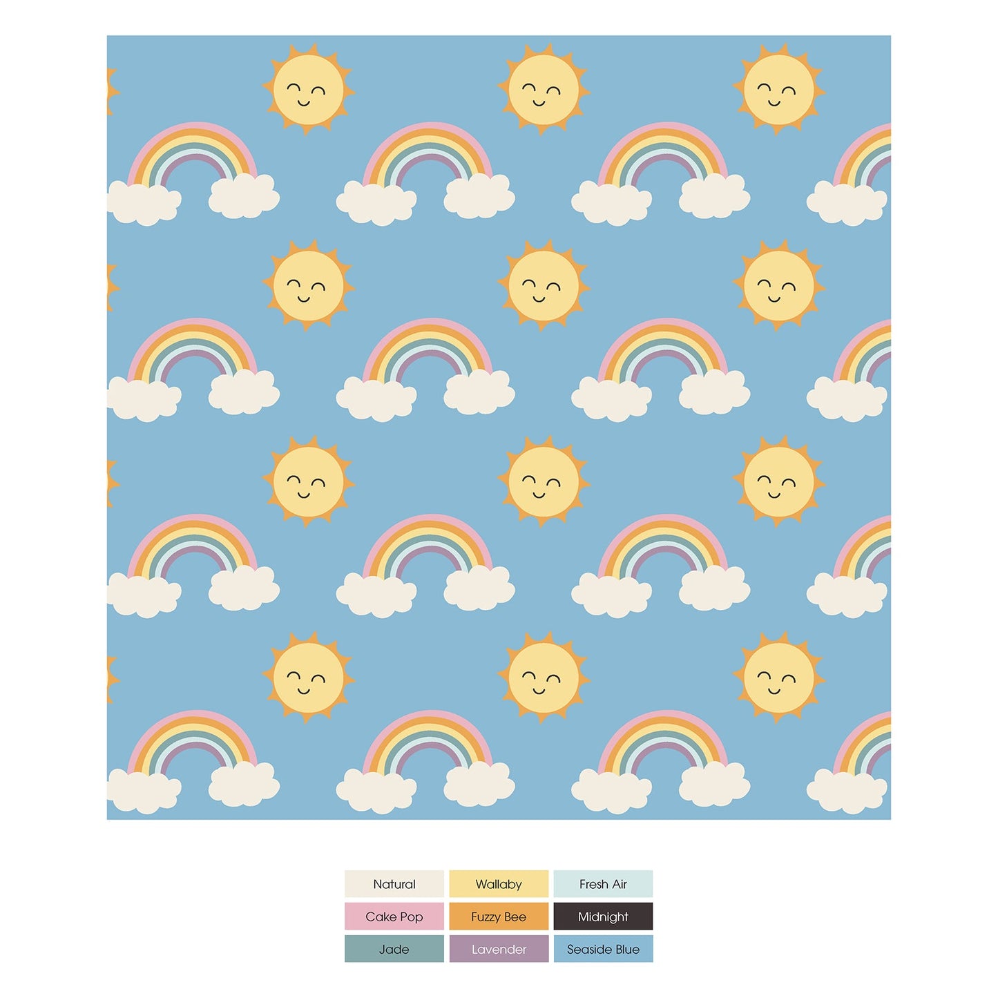 Print Convertible Sleeper with Zipper in Sunshine and Rainbows