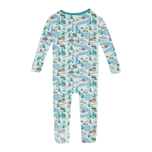 Print Convertible Sleeper with Zipper in Fresh Air Campground Map