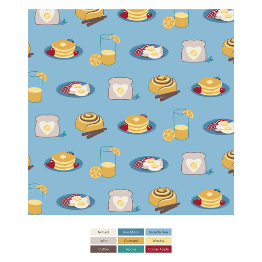 Print Bandana Bib in Seaside Blue Breakfast in Bed