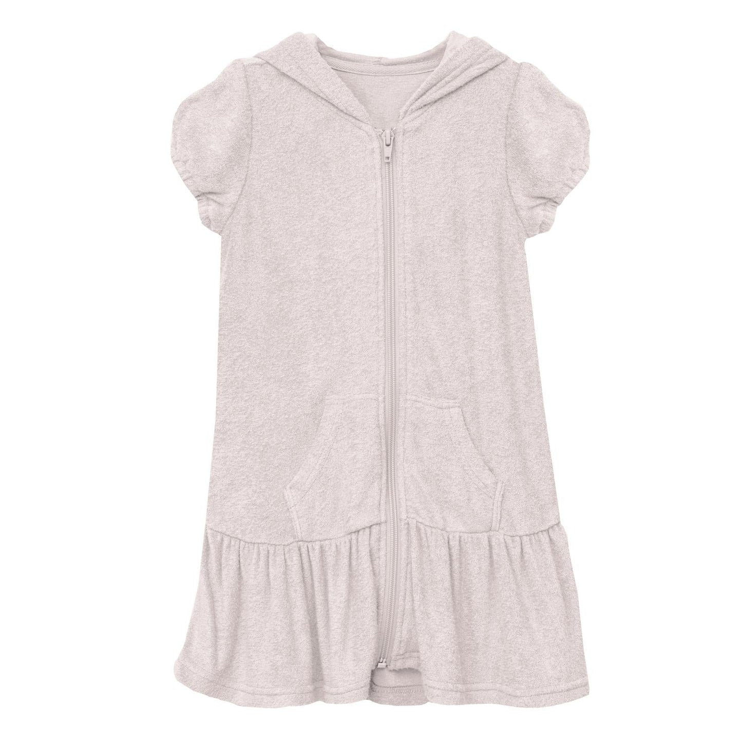 Terry Ruffle Swim Cover-Up in Macaroon