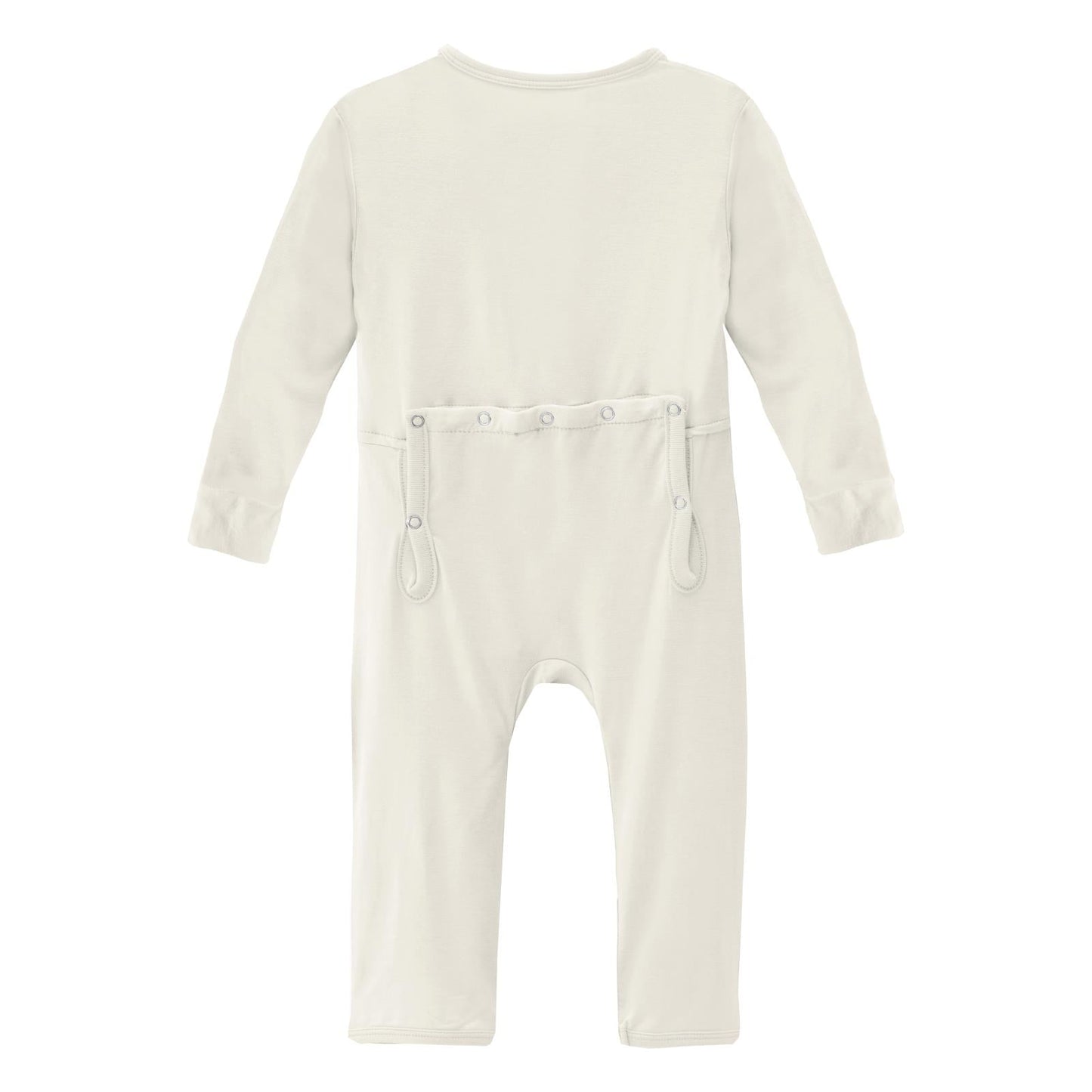 Coverall with 2 Way Zipper in Natural