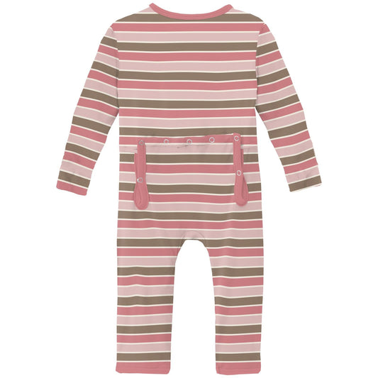 Print Coverall with 2 Way Zipper in Neapolitan Stripe