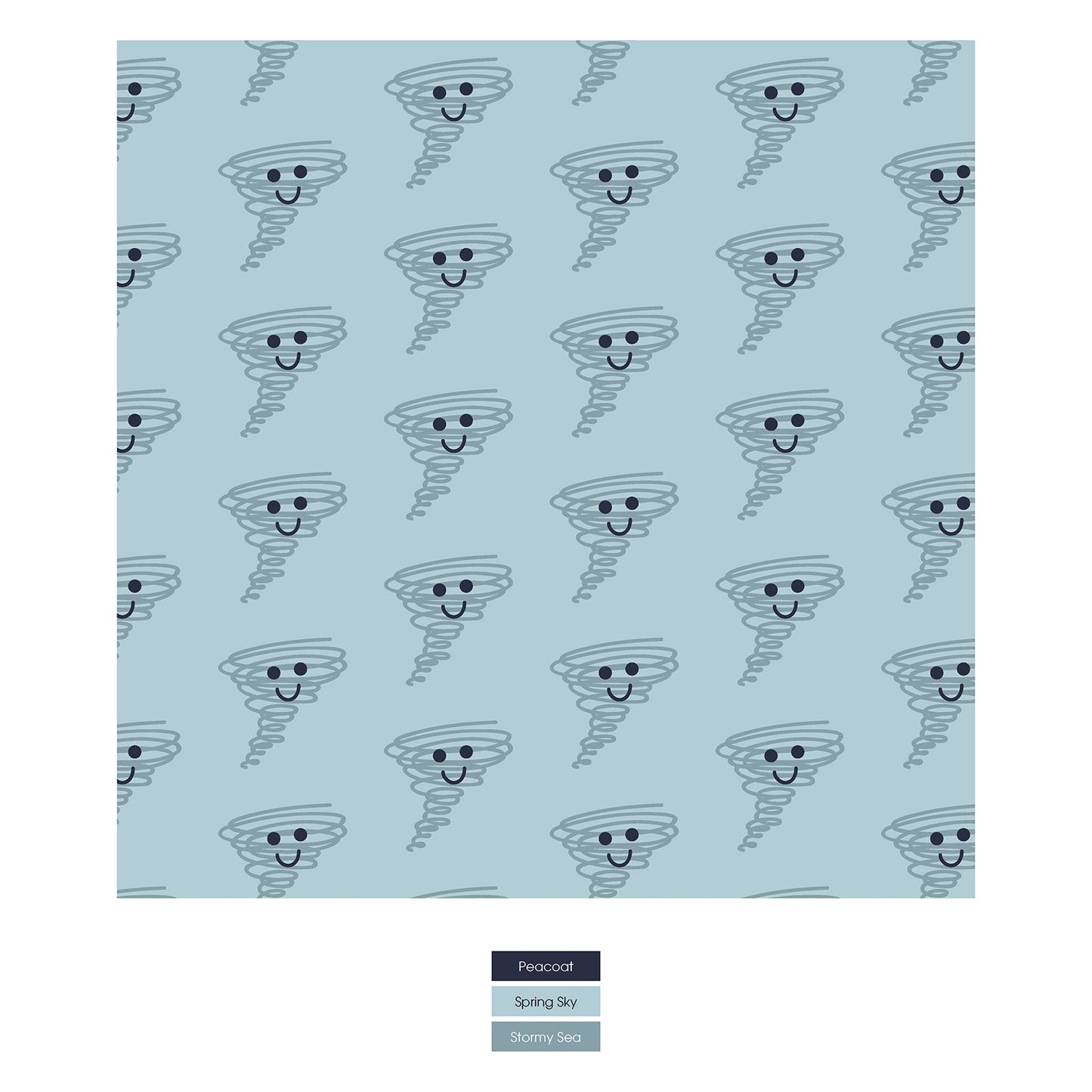 Print Coverall with 2 Way Zipper in Spring Sky Happy Tornado