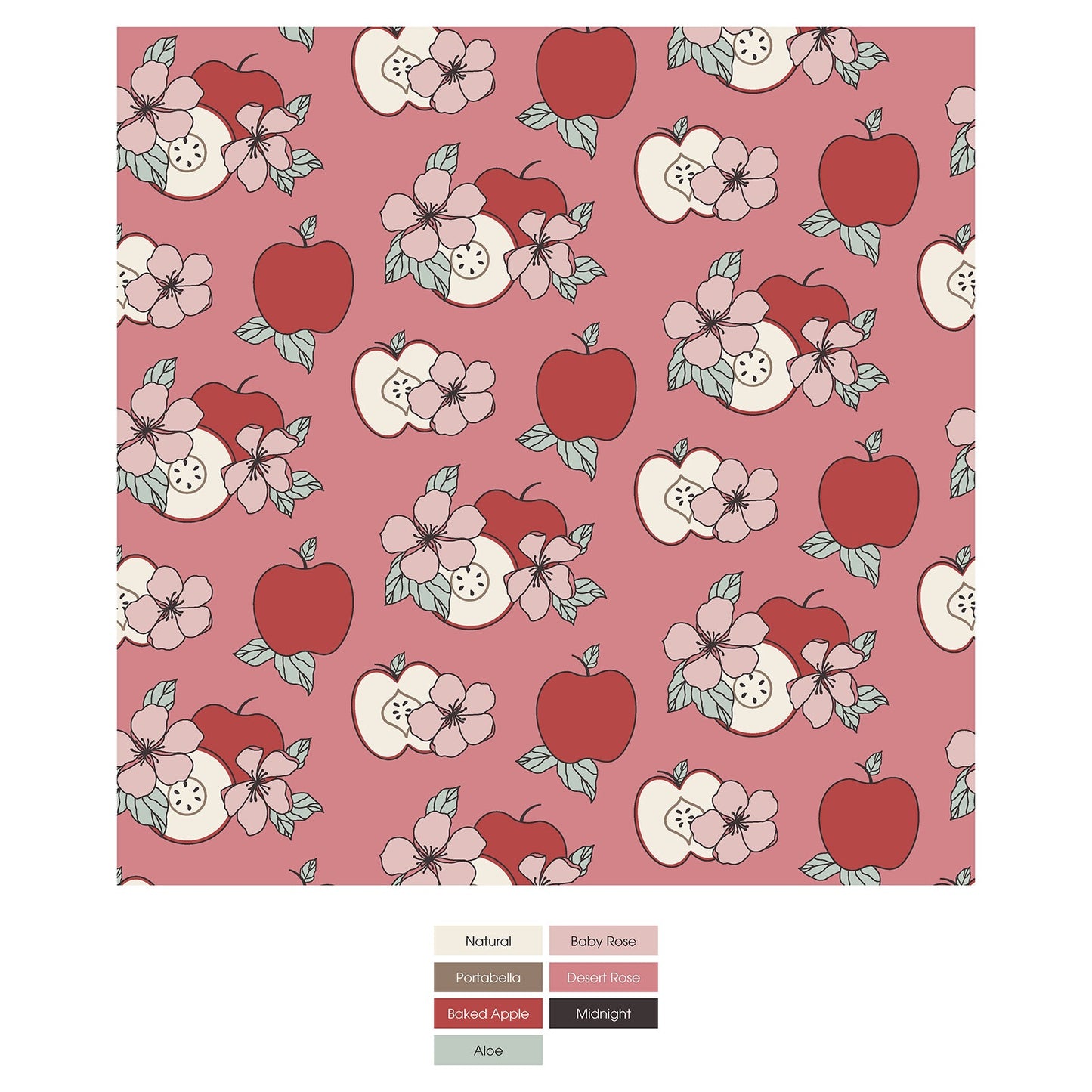Print Coverall with 2 Way Zipper in Desert Rose Apple Picking