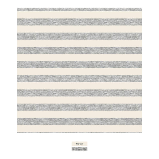 Print Changing Pad Cover in Heathered Mist Sweet Stripe