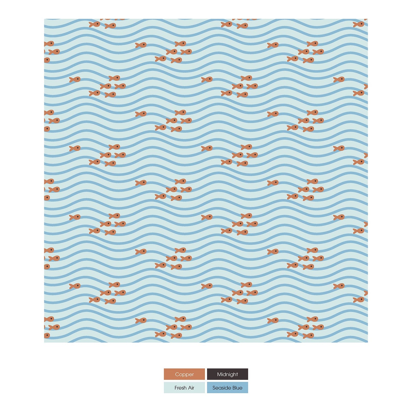 Print Bandana Bib in Fresh Air Little Fishy
