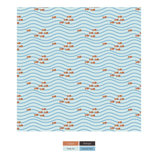 Print Bandana Bib in Fresh Air Little Fishy