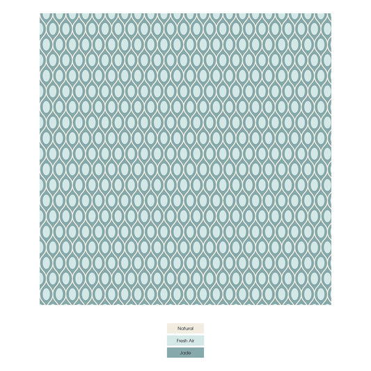 Print Bandana Bib in Jade Wavy Lattice