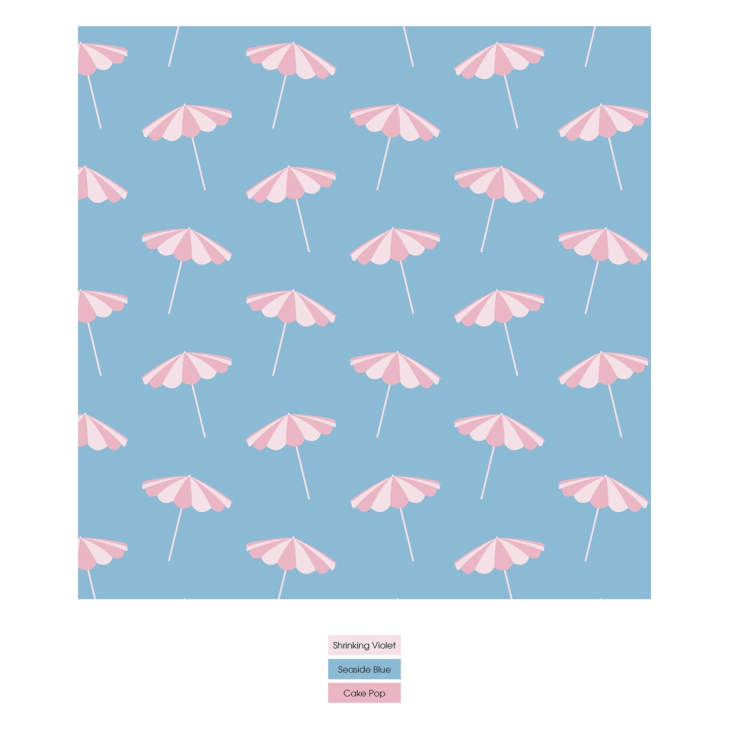 Print Coverall with 2 Way Zipper in Seaside Blue Beach Umbrellas