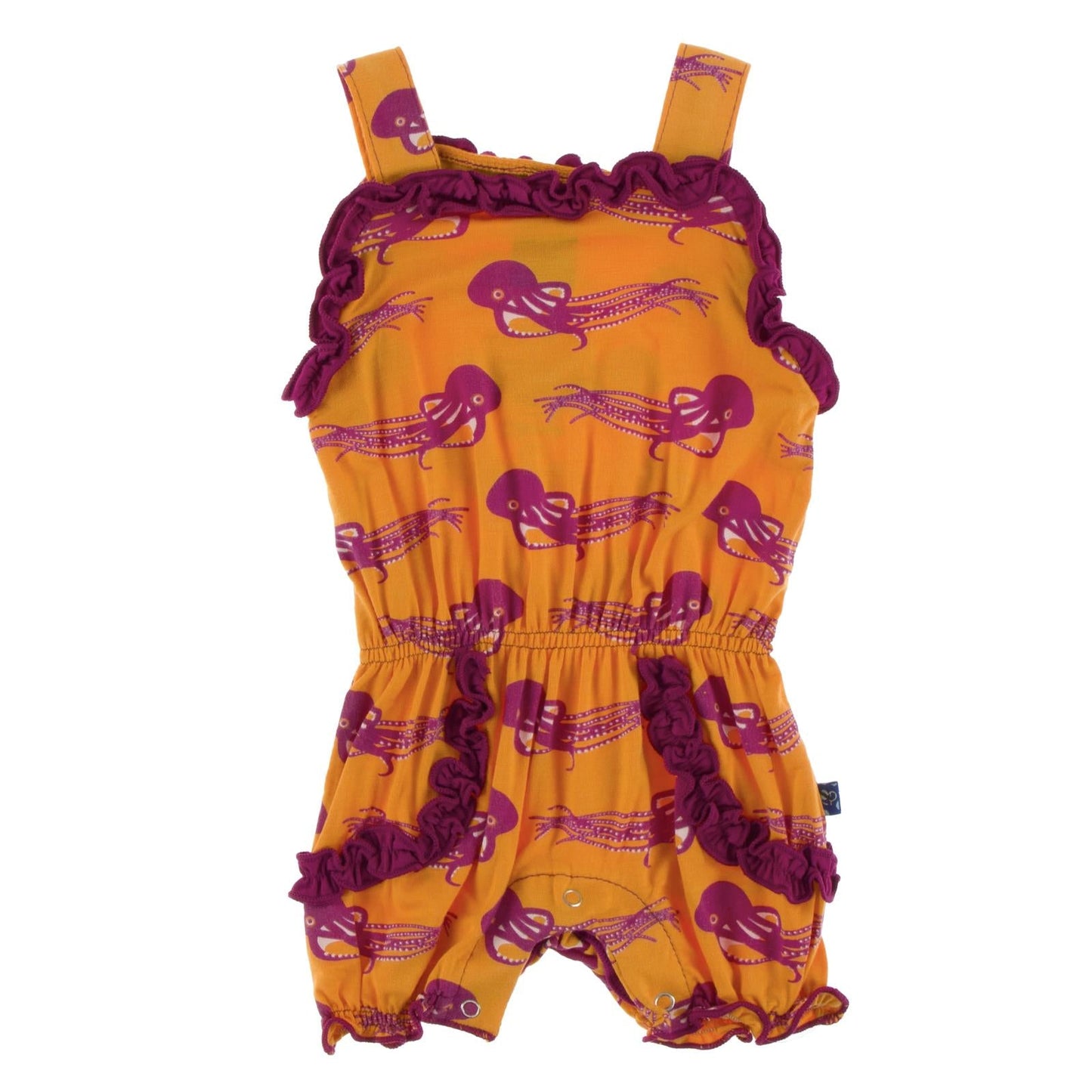 Print Sweetie Pie Romper in Apricot Octopus