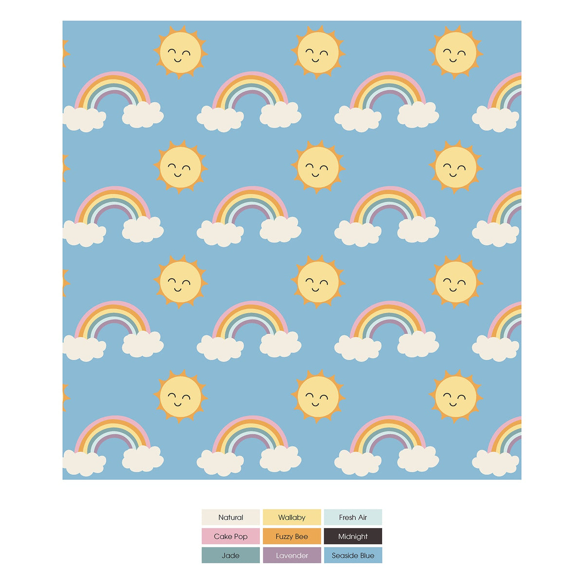 Print Coverall with 2 Way Zipper in Sunshine and Rainbows