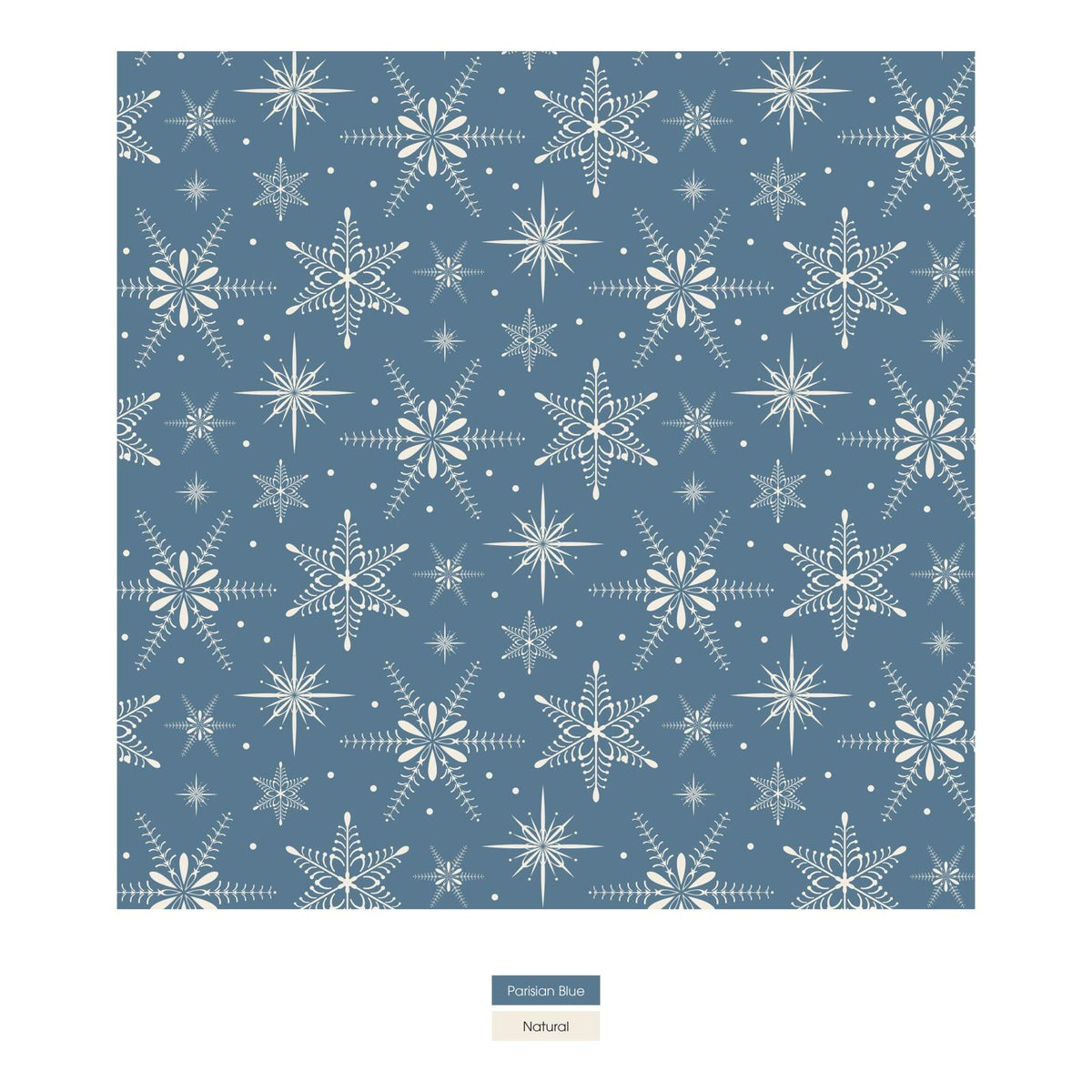 Print Long Sleeve Polo in Parisian Blue Snowflakes