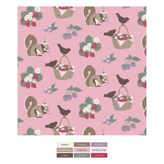 Print Bandana Bib in Cake Pop Berry Picking