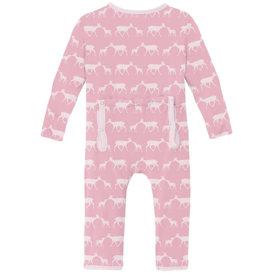 Print Coverall with 2 Way Zipper in Cake Pop Doe & Fawn