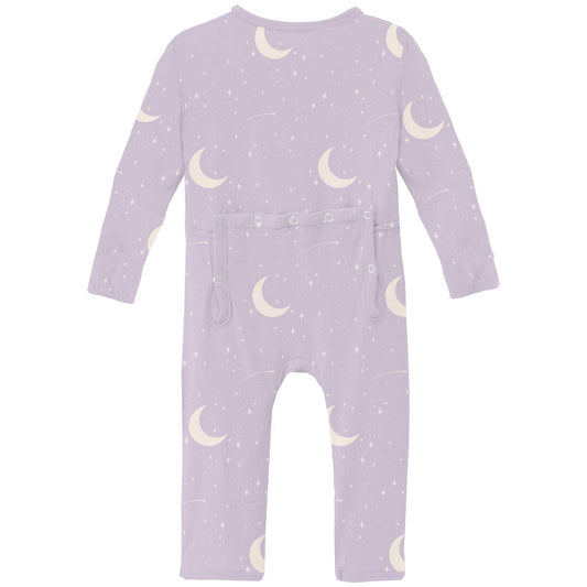 Print Coverall with 2 Way Zipper in Thistle Starry Sky & Moon
