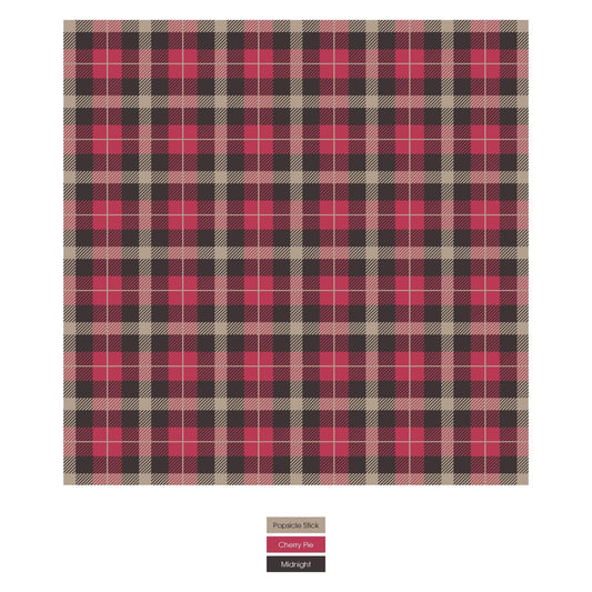 Print Long Sleeve Kimono Pajama Set in 90's Plaid