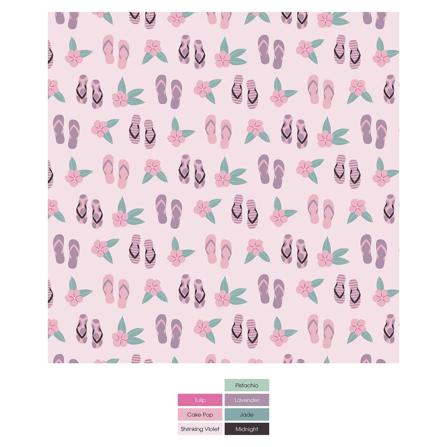 Print Convertible Sleeper with Zipper in Shrinking Violet Flip Flops and Flowers