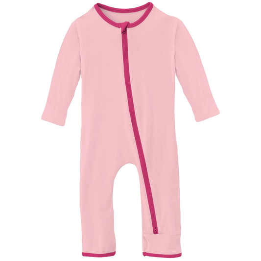 Applique Coverall with 2 Way Zipper in Lotus Happy Teddy