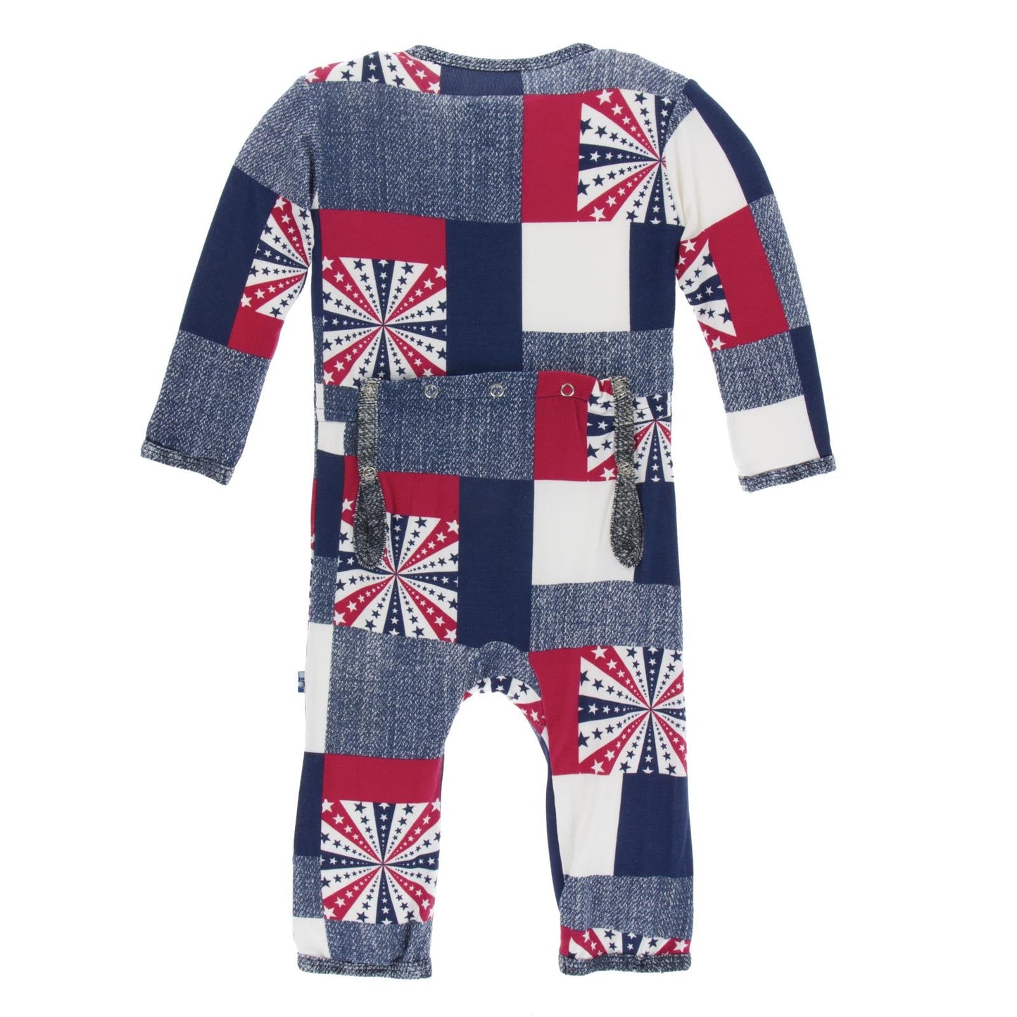 Print Coverall with Zipper in Patchwork