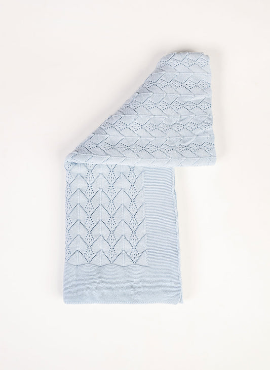 Wonder Organic Cotton Baby Blanket - Light Blue