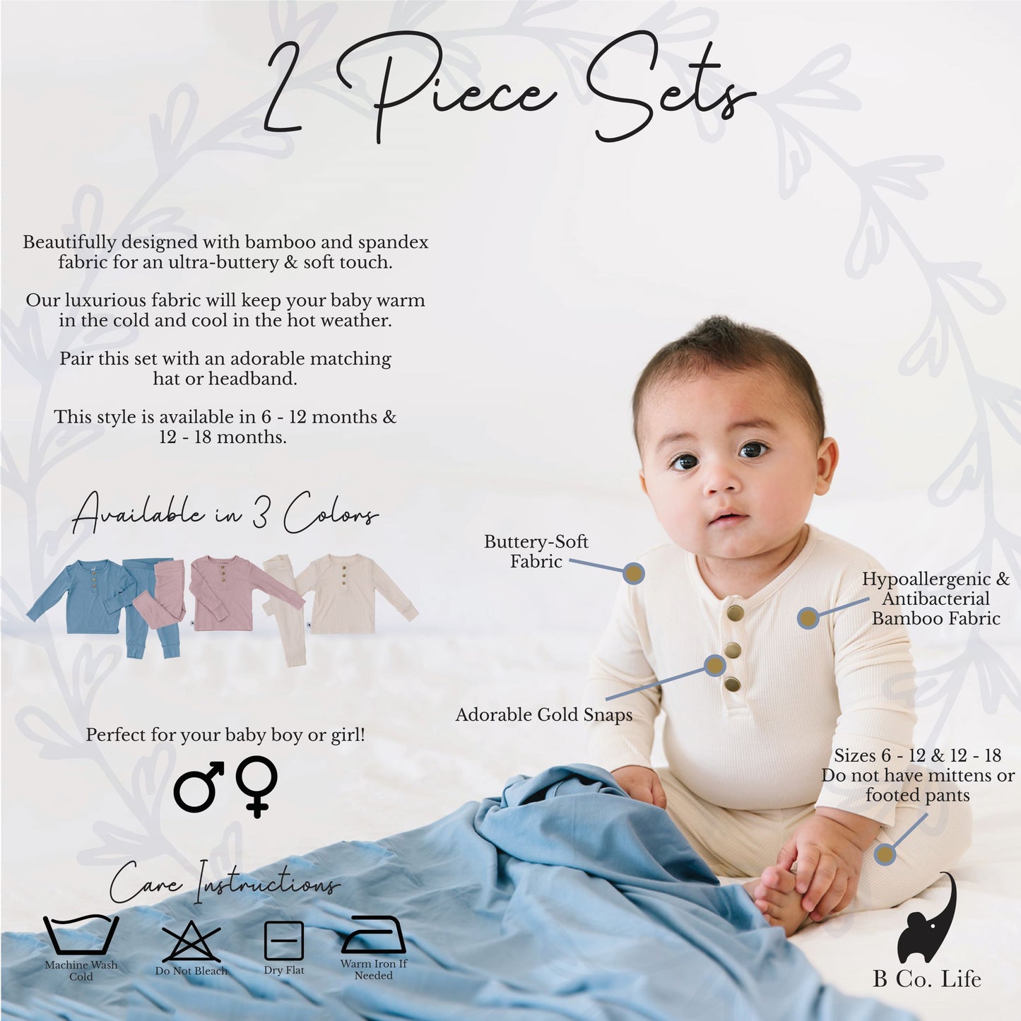 Buttery Soft, 2pc Baby Lounge Set, Ribbed Cream