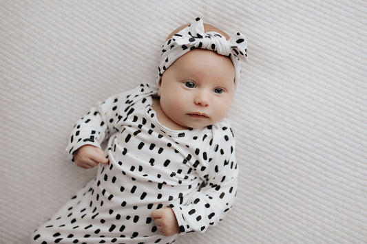 Polka Dot Knotted Headband Bow