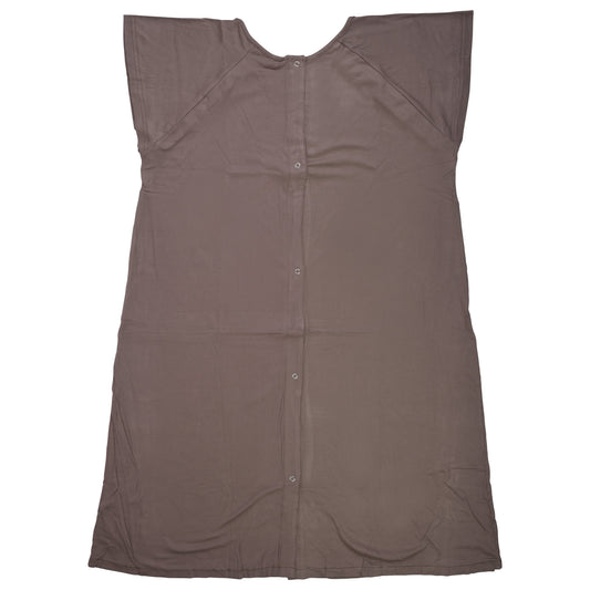 Ribbed Cocoa Brown Mommy Labor and Delivery Nursing Hospital Gown