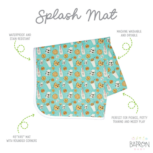 Cookies & Milk Splash Mat - A Waterproof Catch-All for Highchair Spills and More!