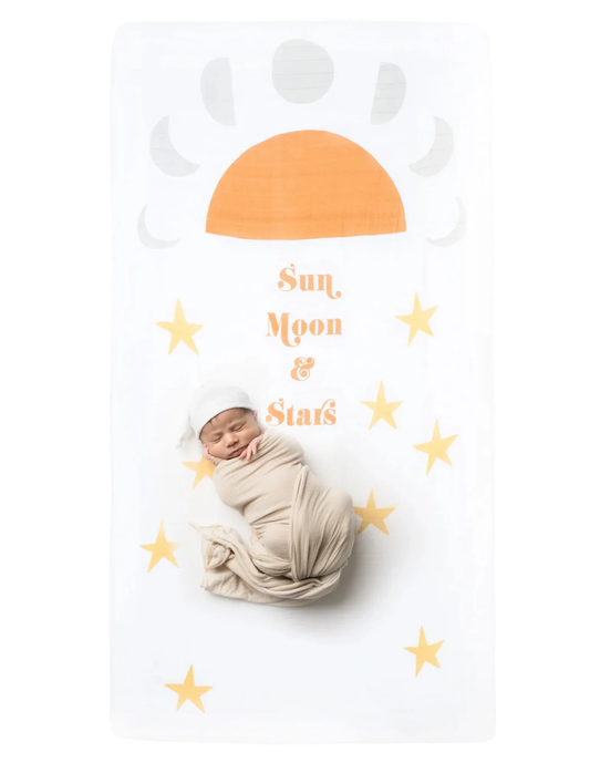 Sun, Moon and Stars Organic Crib Sheet