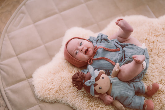 Muslin Flutter Sleeve Romper - Teal