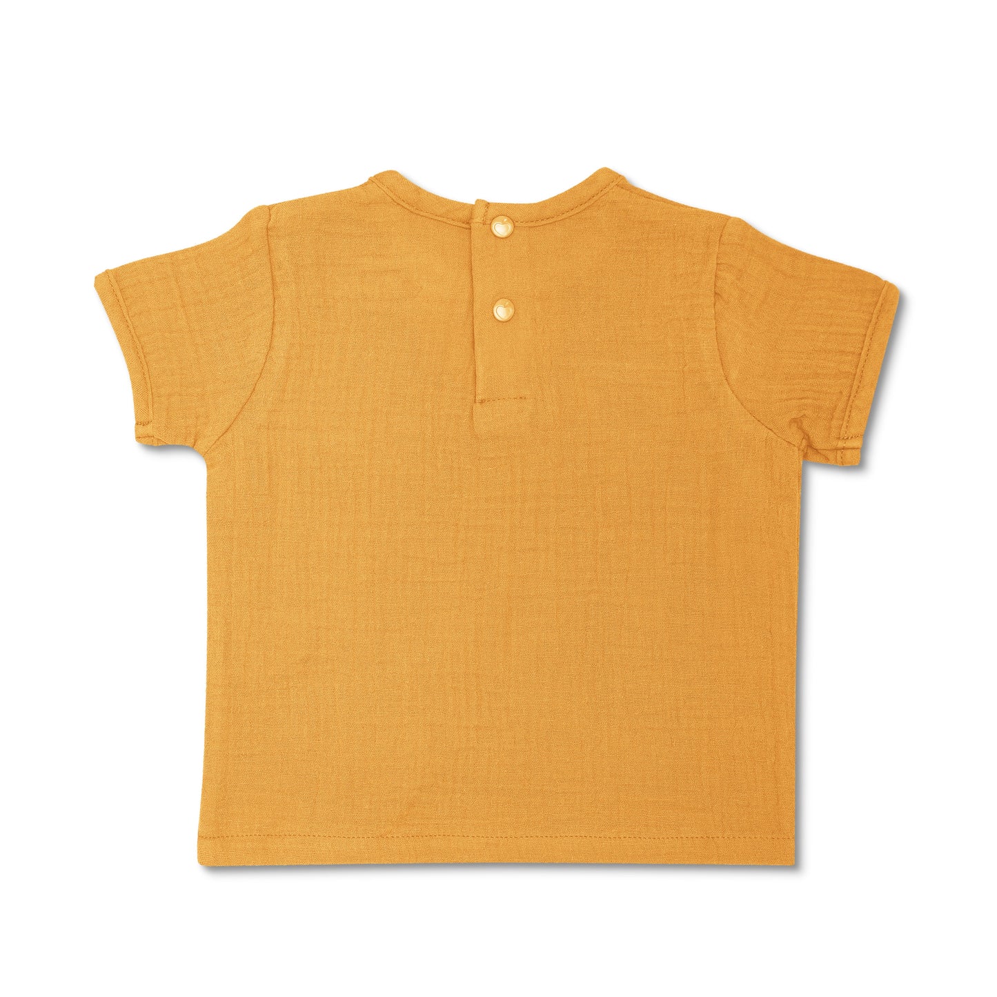 Muslin Short Sleeve Boxy Fit Top - Mustard