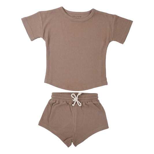 Cocoa Sands Brown Waffle Two Piece Set