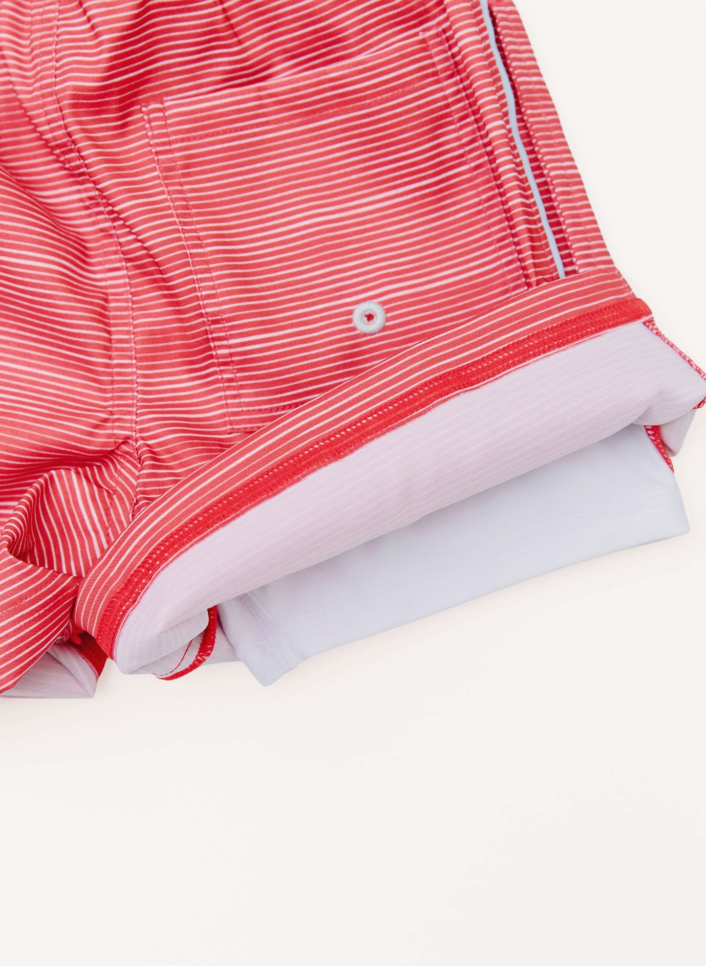 Boys Swim Short - Racing Red Stripe