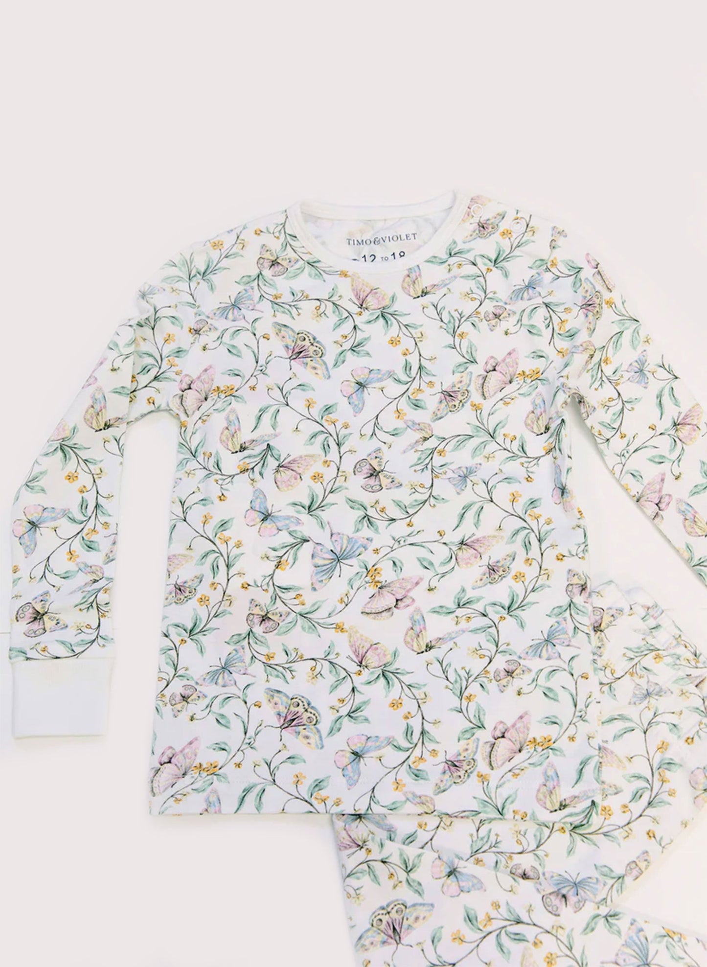 Children's Two Piece Organic Pajamas - Botanical Whisper