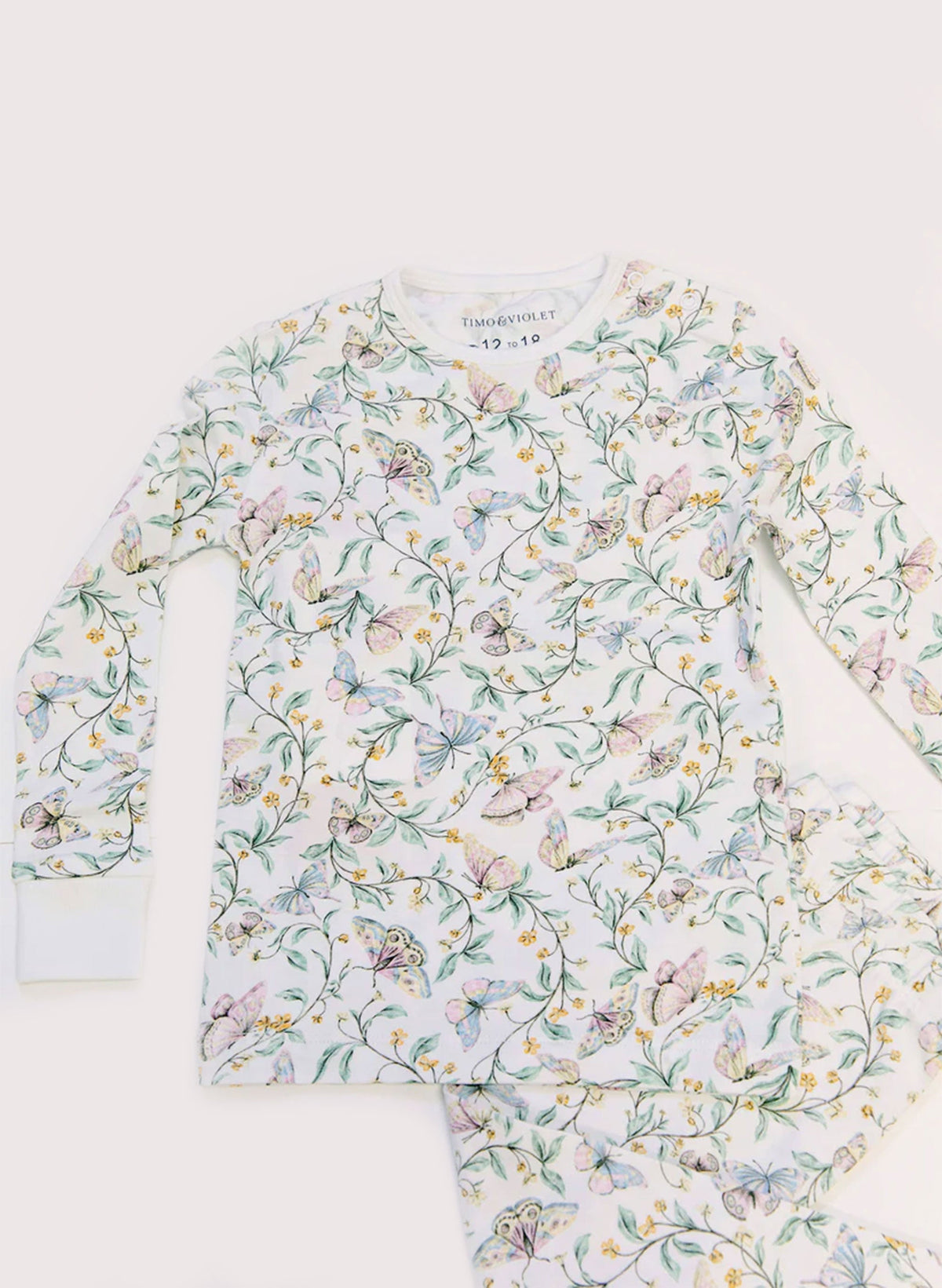 Children's Two Piece Organic Pajamas - Botanical Whisper