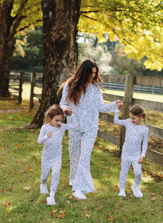 Children's Two Piece Organic Pajamas - Botanical Whisper