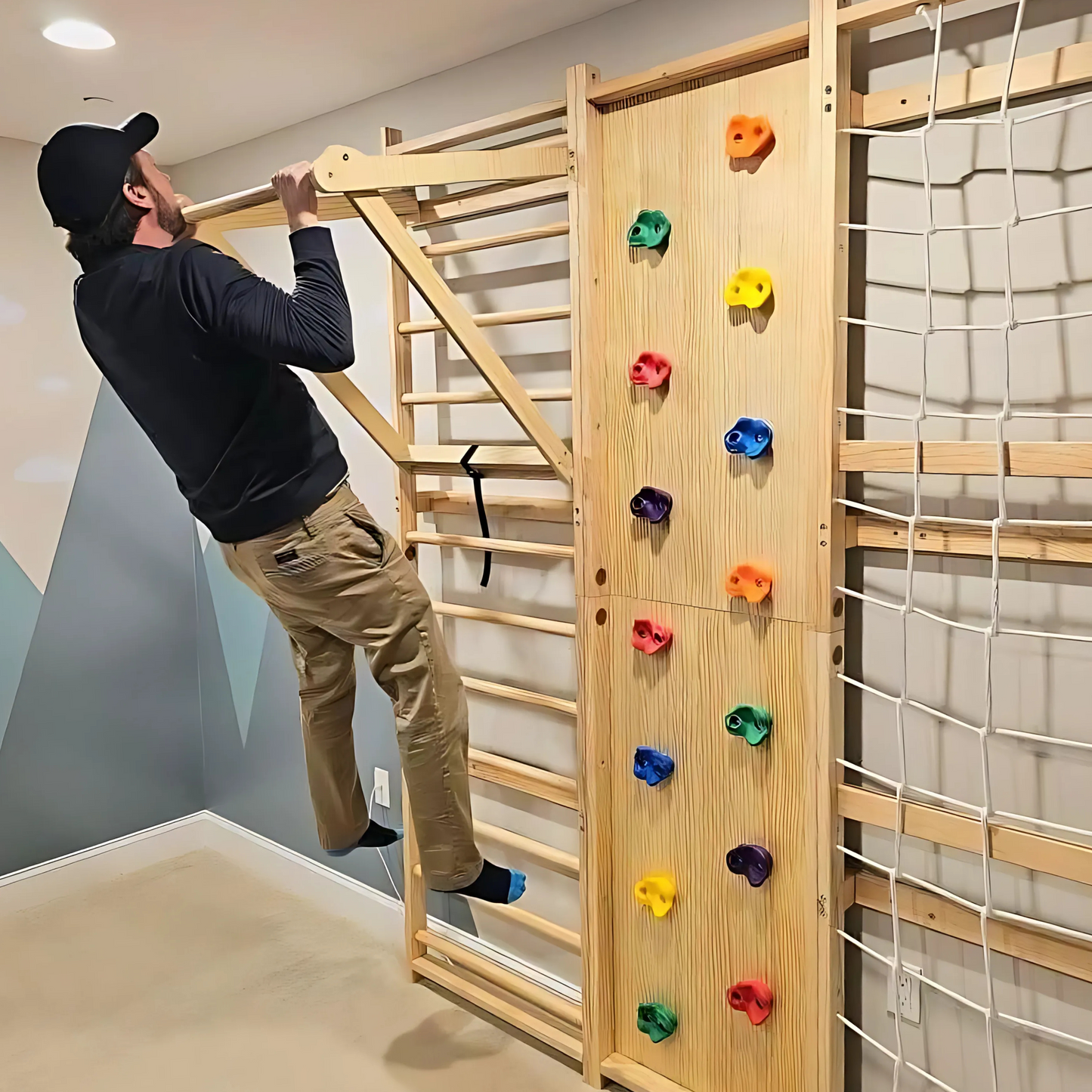 Stretch Bar Attachment for Wall Climbers