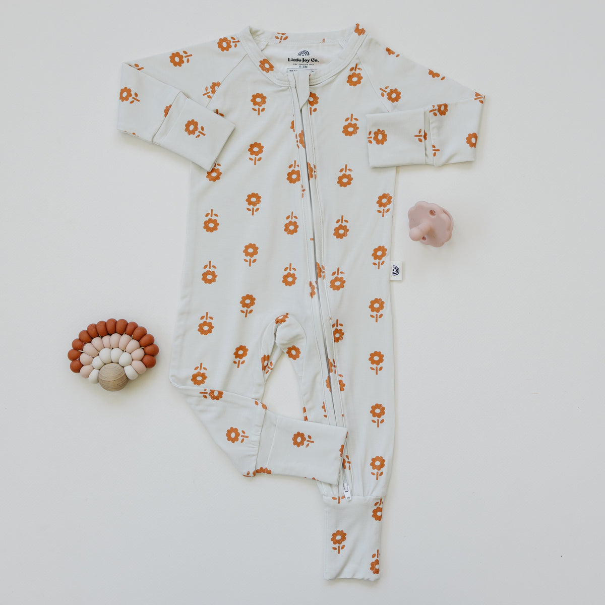 Pumpkin Posie Bamboo Zippy Romper
