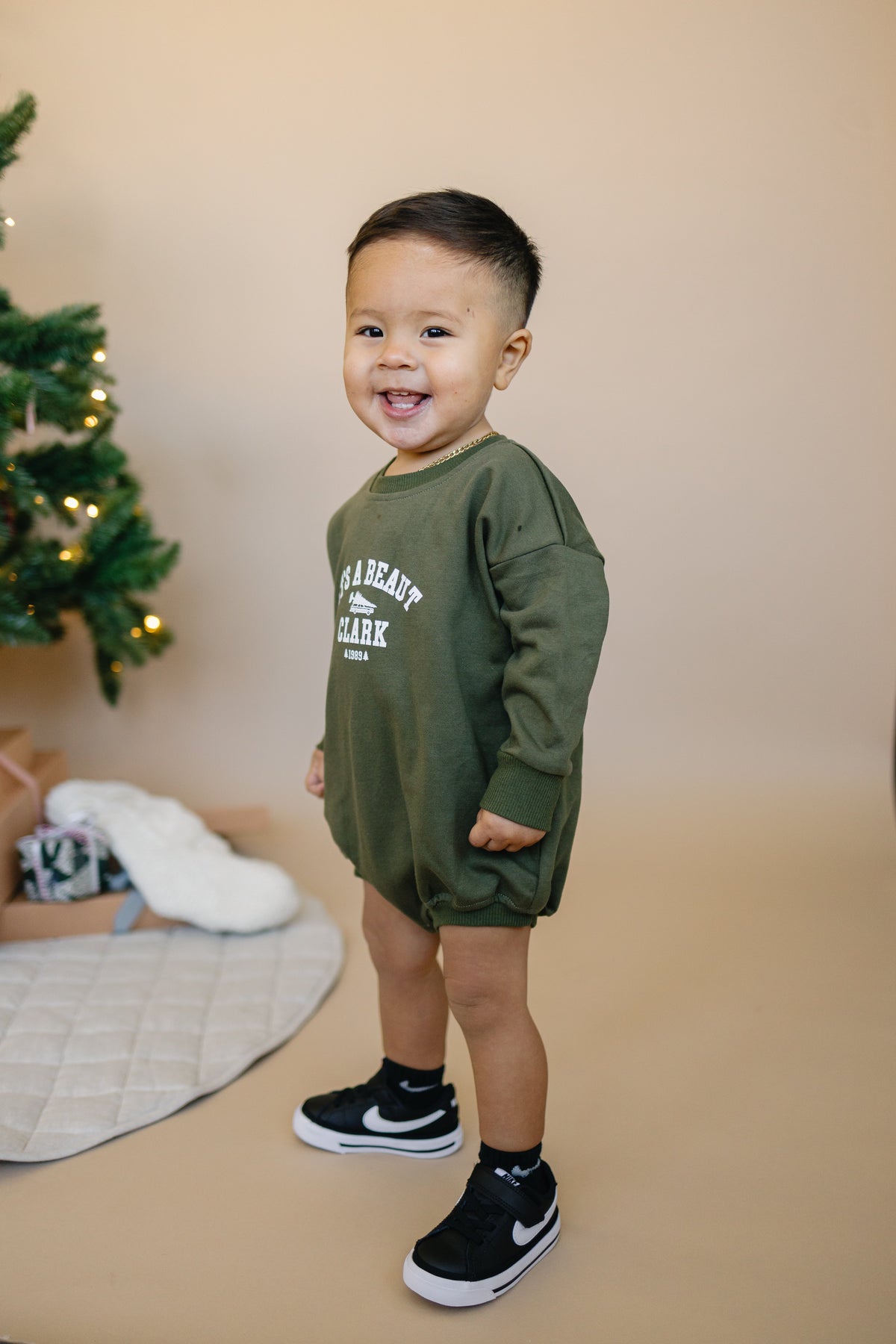 It's a Beaut Clark Christmas Sweatshirt Romper